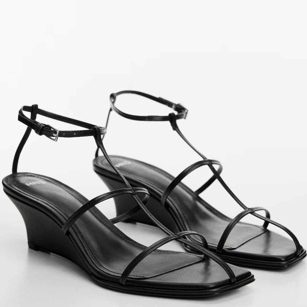 Mango strappy leather sandals